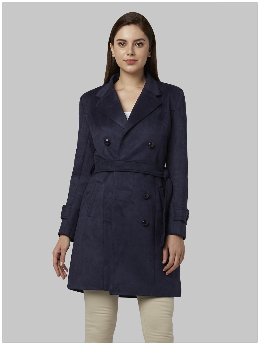 

Park Avenue Women Solid Regular Jacket - Blue