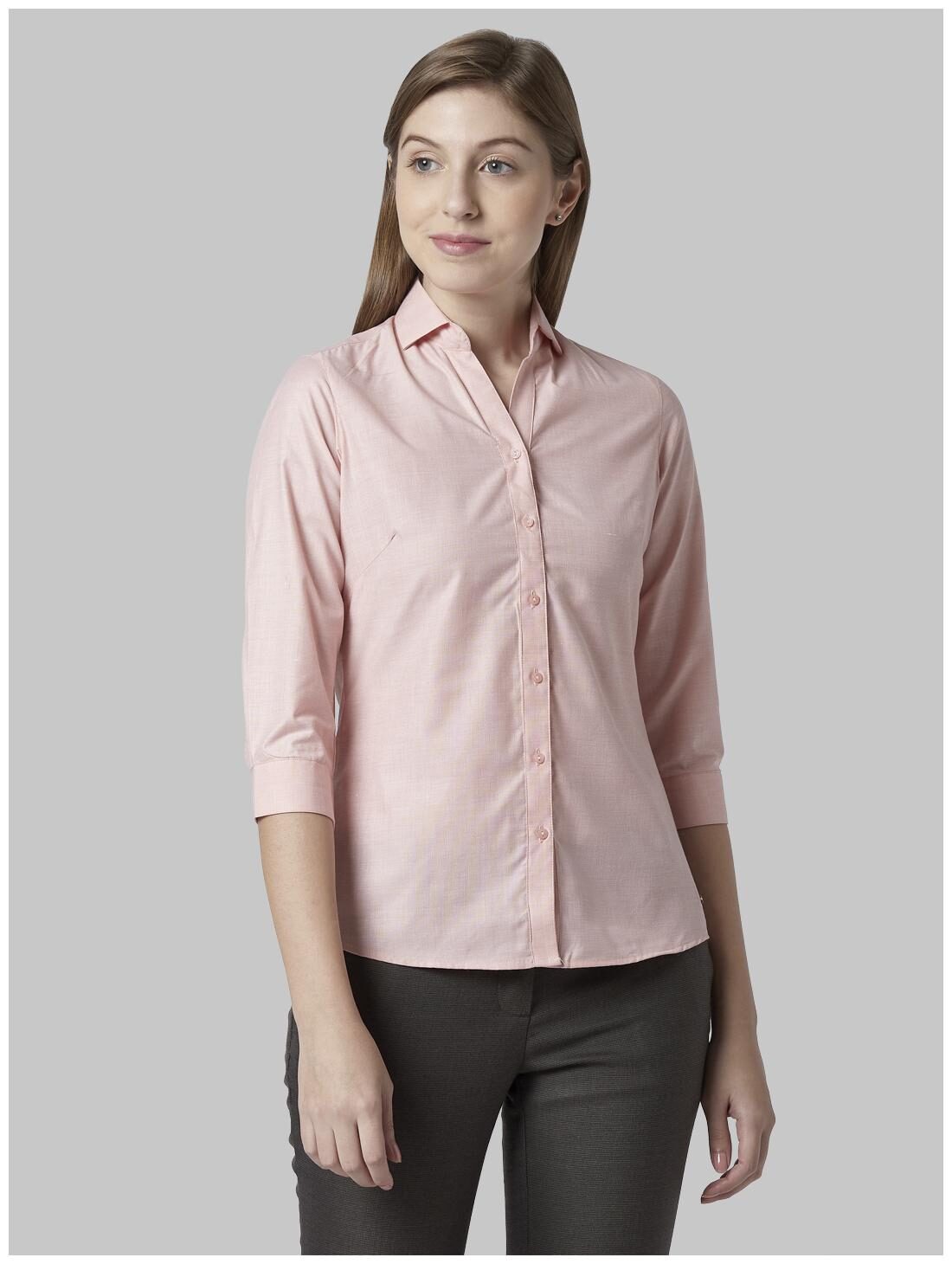

Park Avenue Women Pink Solid Regular Fit Shirt