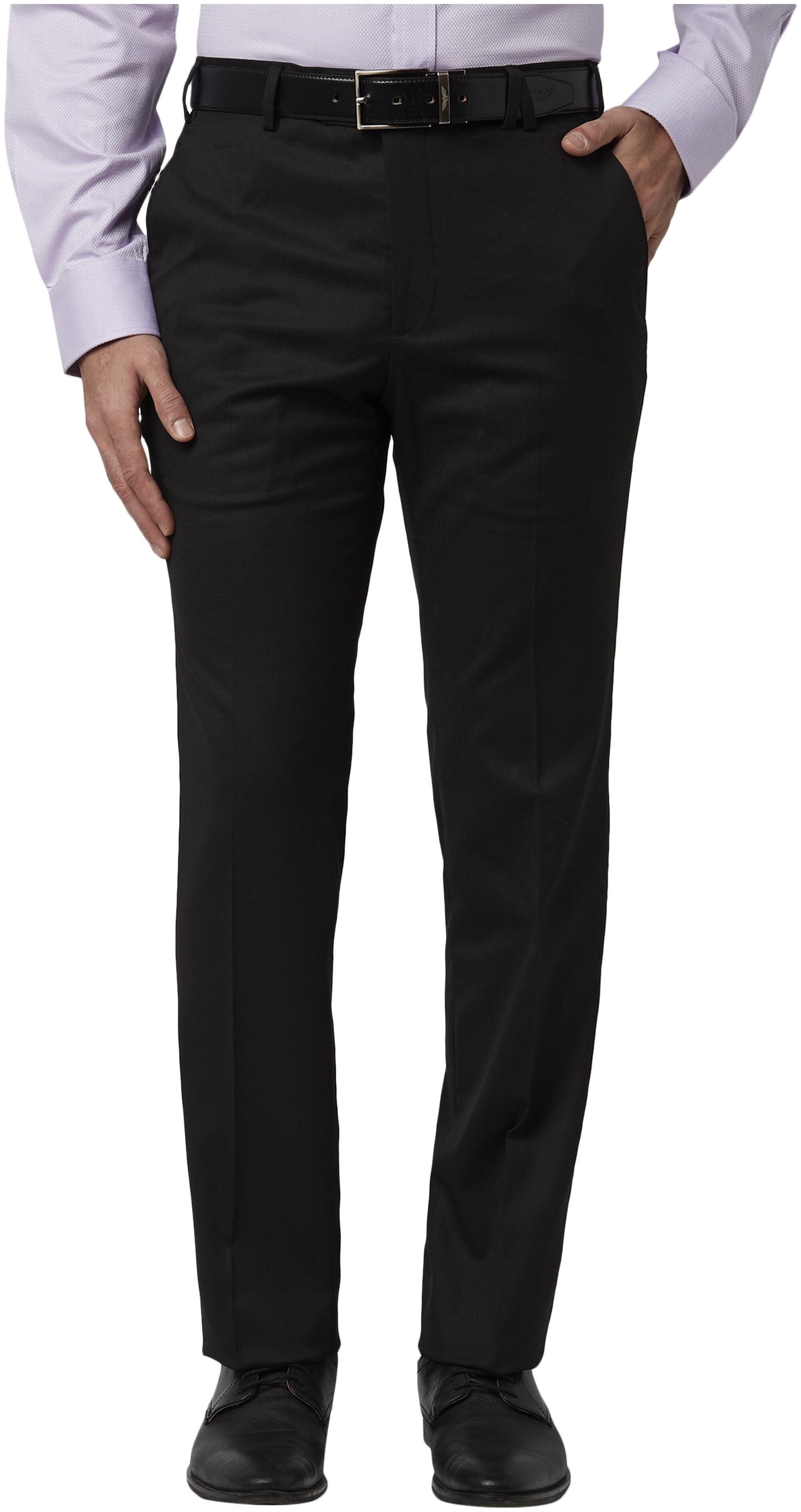 

Park Avenue Men Solid Slim Fit Formal Trouser - Black