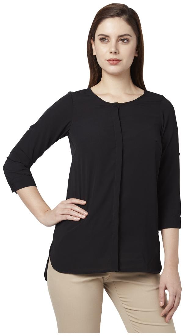 

Park Avenue Women Solid Regular top - Black