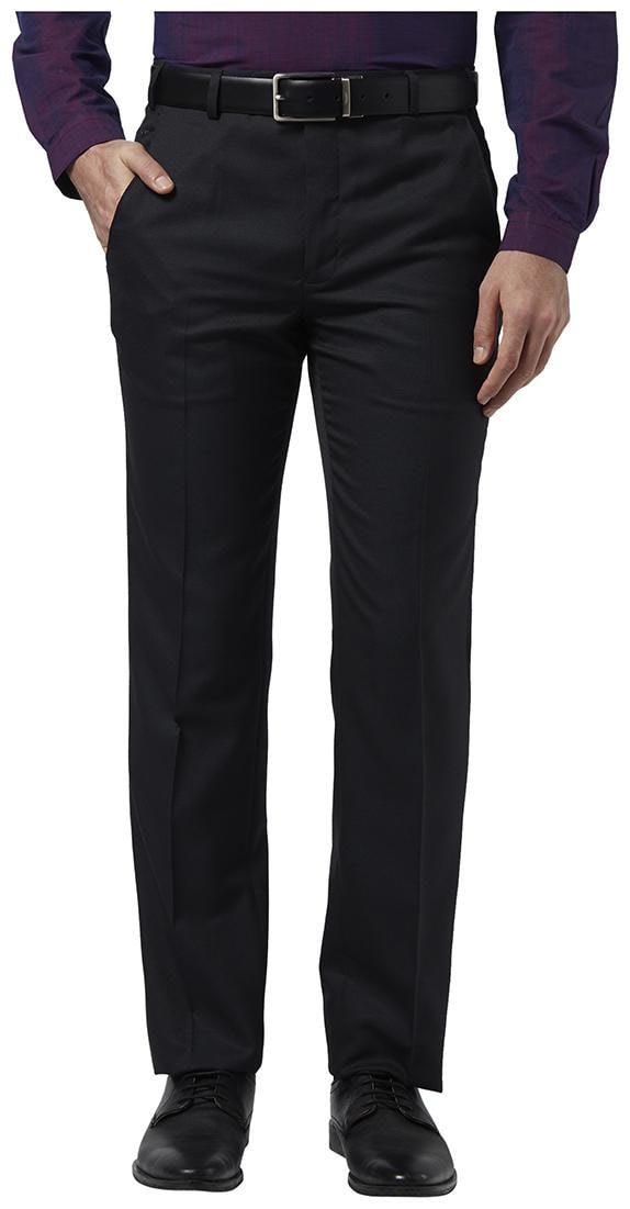 

Park Avenue Men Solid Slim Fit Formal Trouser - Black