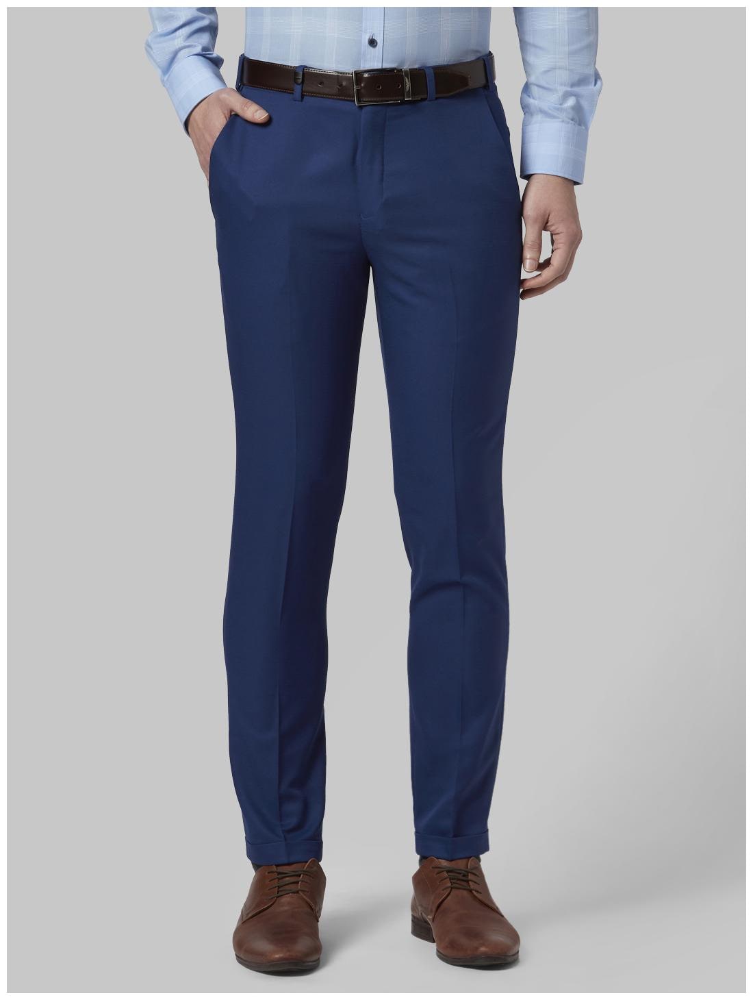 

Park Avenue Men Solid Regular Fit Formal Trouser - Blue