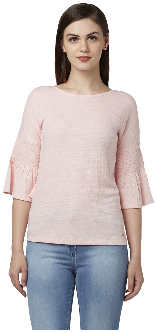 

Park Avenue Women Red Regular fit Round neck Polyester T shirt