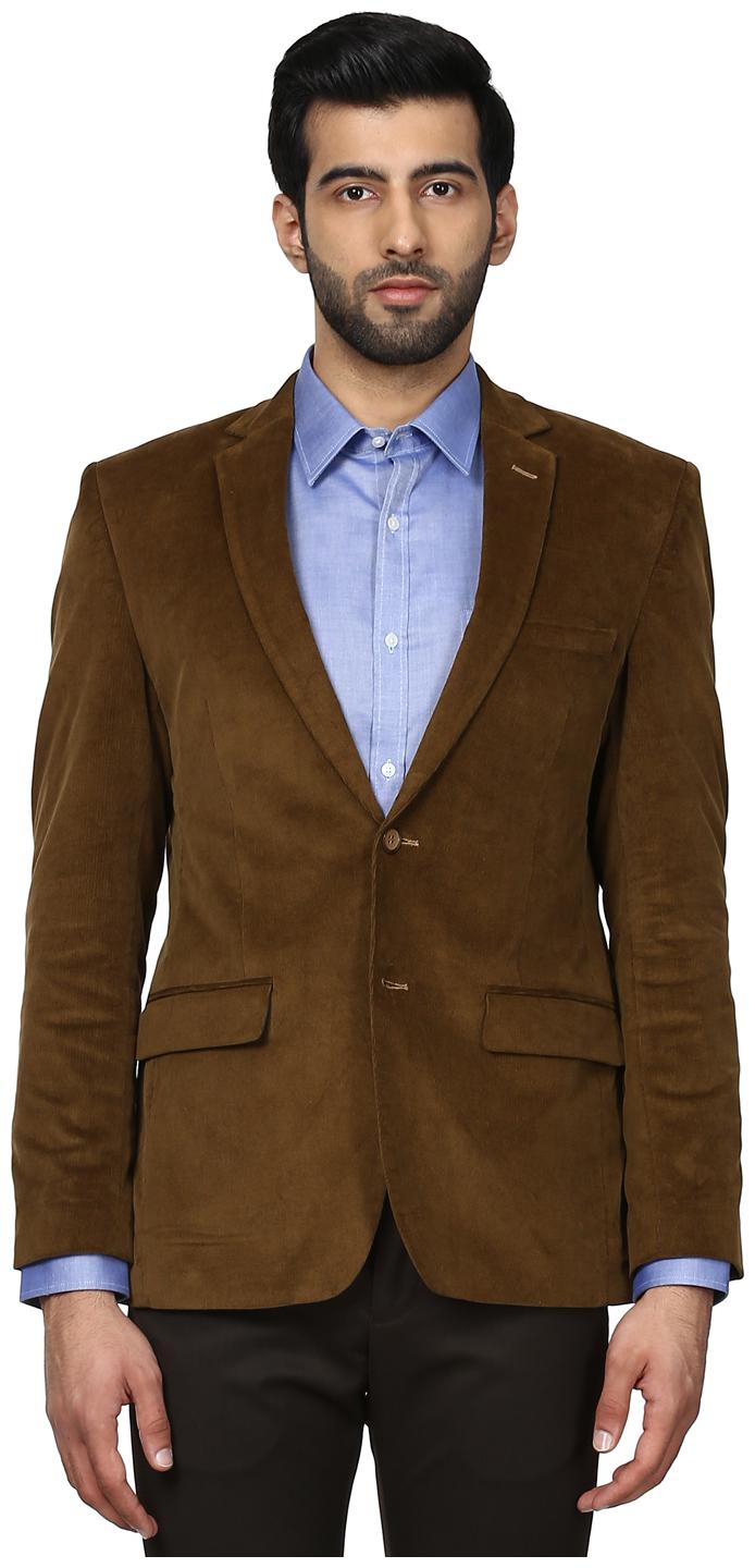 

Park Avenue Men Brown Solid Regular fit Single Breasted Blazer