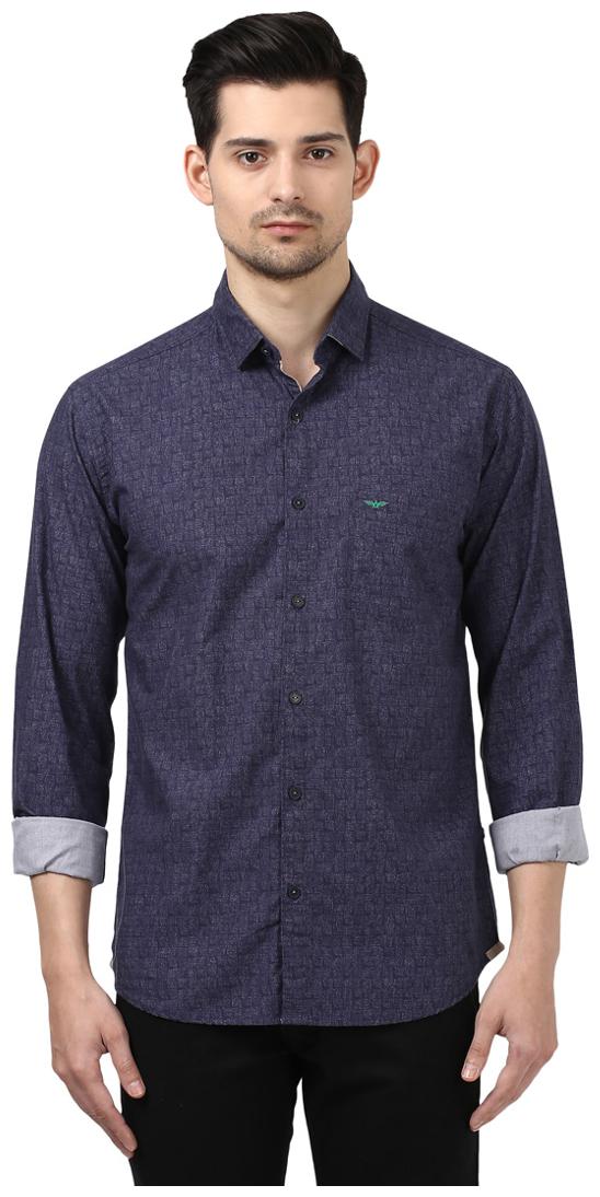 

Park Avenue Men Blue Printed Slim Fit Casual Shirt