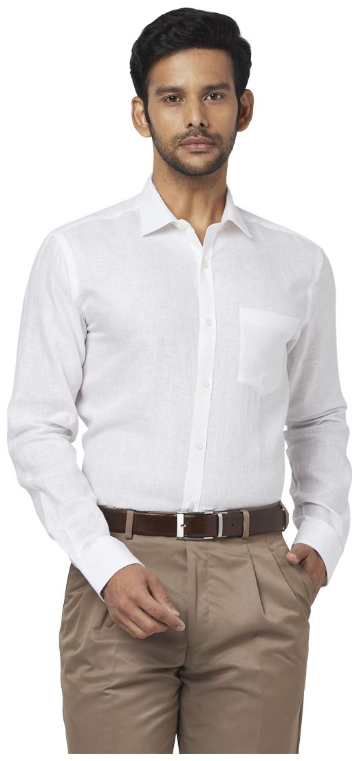 

Park Avenue Men White Solid Regular Fit Casual Shirt