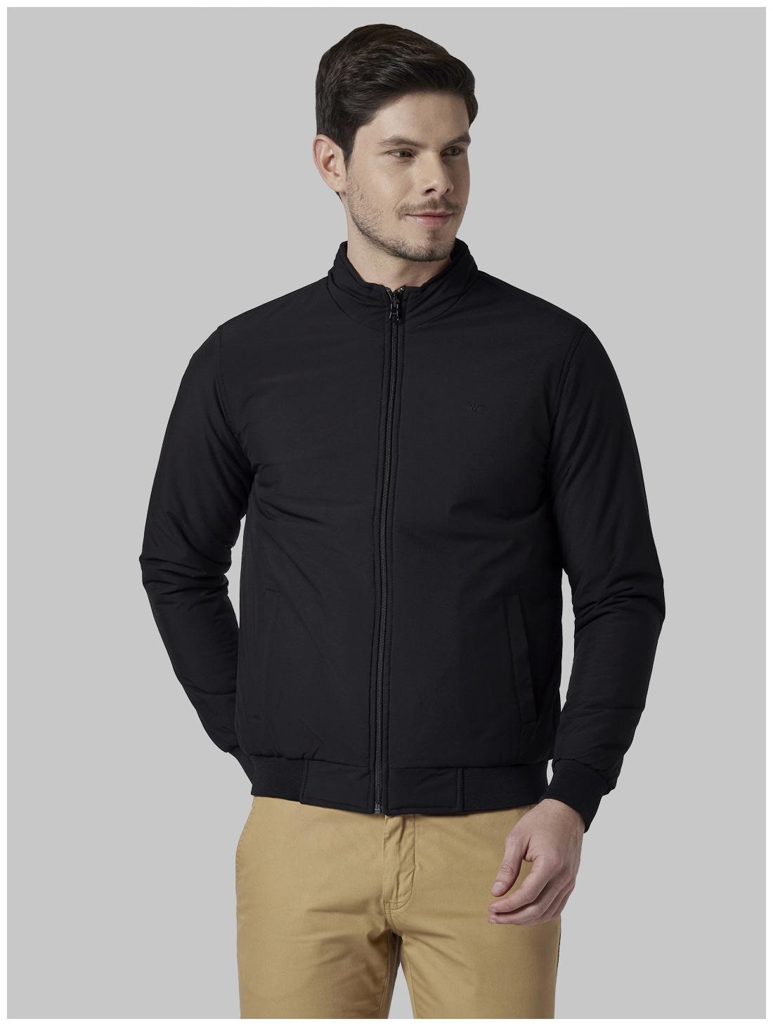 

Park Avenue Men Black Solid Bomber jacket