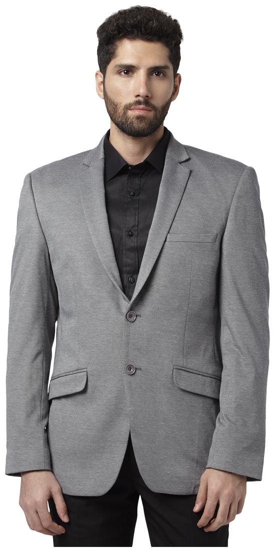

Park Avenue Men Grey Solid Regular fit Single Breasted Blazer