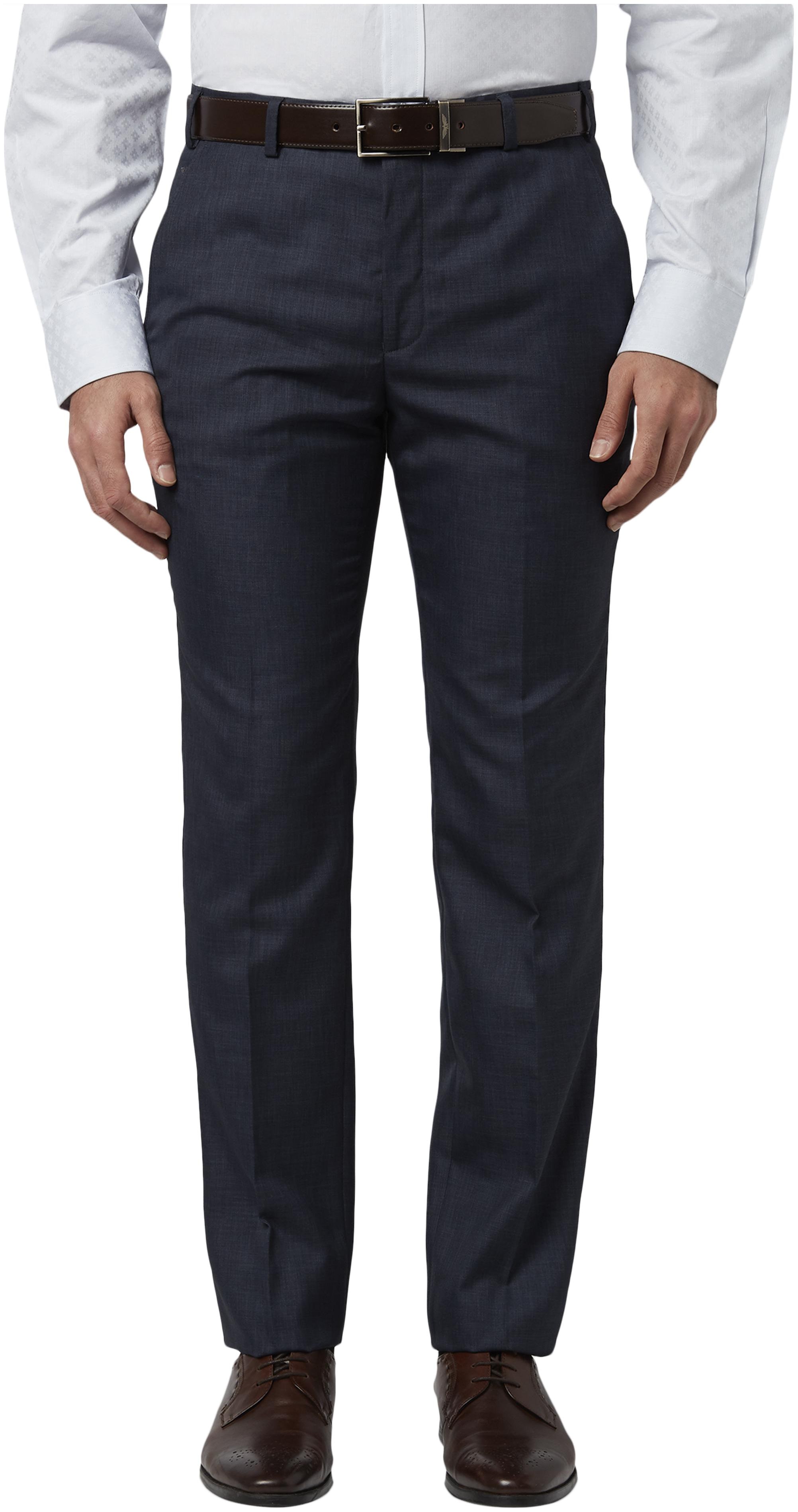

Park Avenue Men Solid Regular Fit Formal Trouser - Blue
