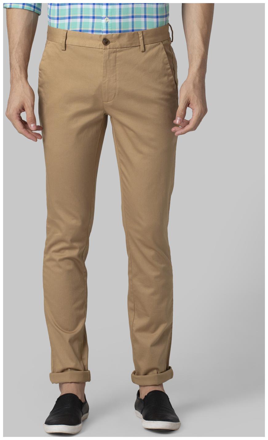 

Park Avenue Men Brown Solid Regular fit Wrinkle free Regular trousers