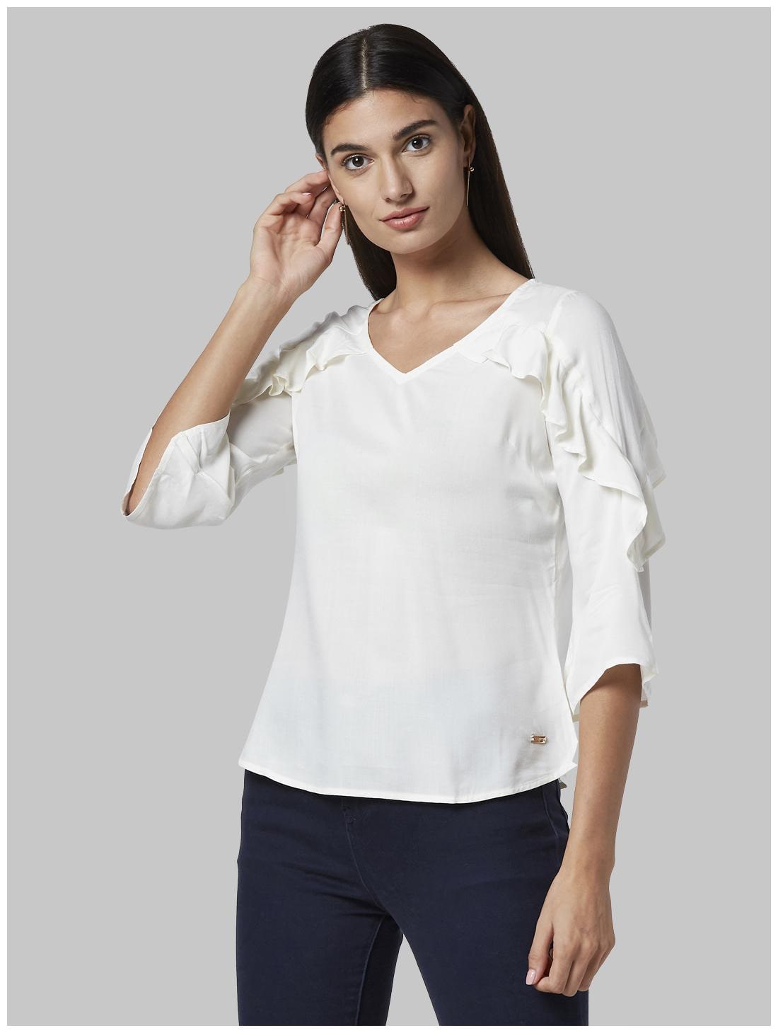 

Park Avenue Women Solid Regular top - White