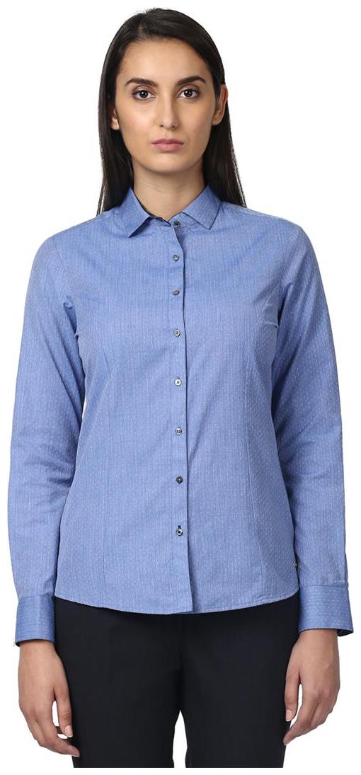 

Park Avenue Women Blue Solid Regular Fit Shirt