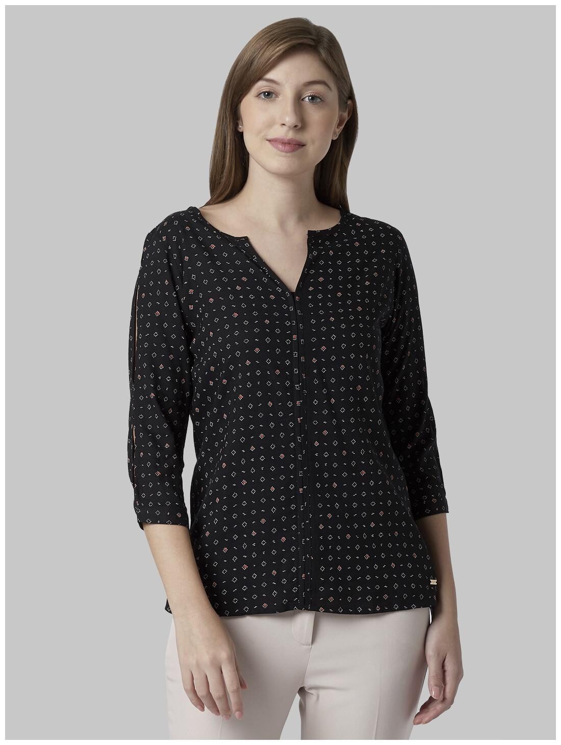 

Park Avenue Women Printed Regular top - Black