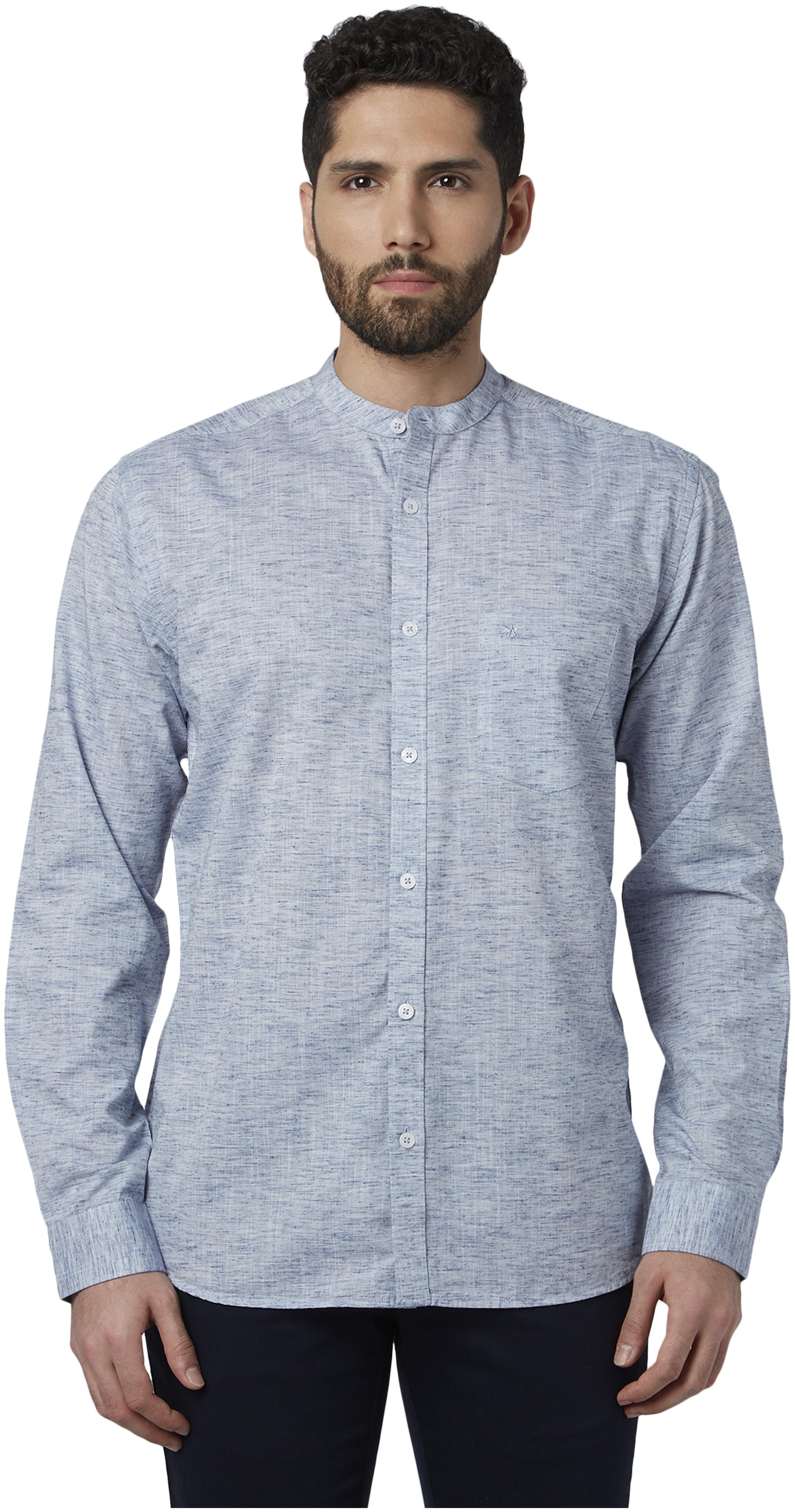 

Park Avenue Men Blue Solid Regular Fit Casual Shirt