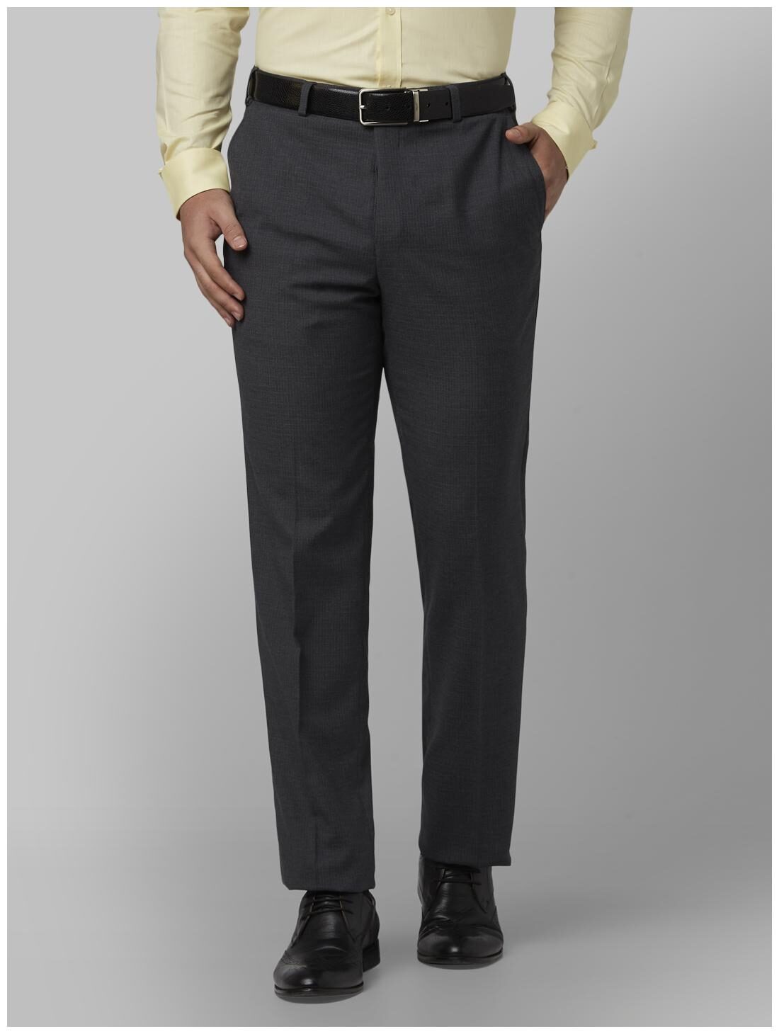 

Park Avenue Men Solid Regular Fit Formal Trouser - Grey