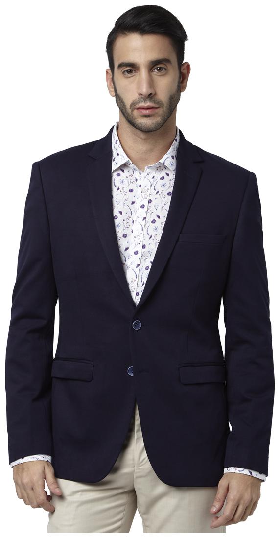 

Park Avenue Men Blue Solid Regular fit Single Breasted Blazer