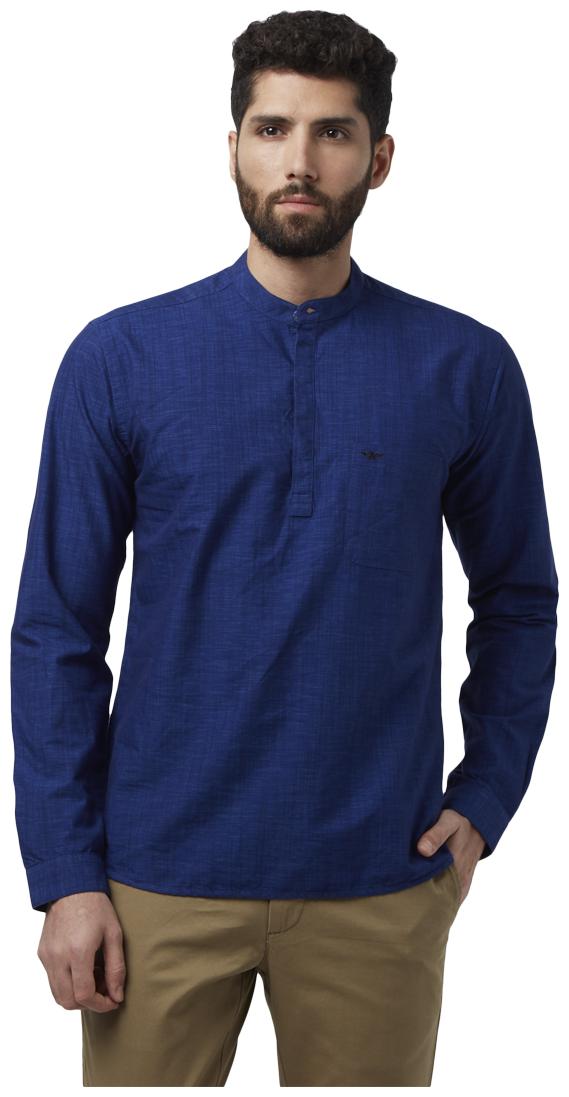 

Park Avenue Men Blue Solid Slim Fit Casual Shirt