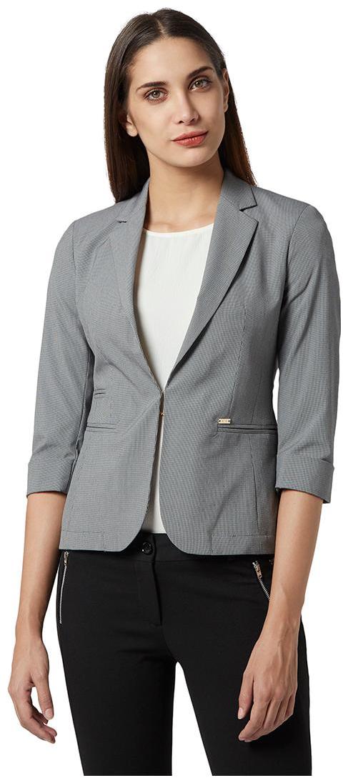 

Park Avenue Women Solid Regular Jacket - Grey