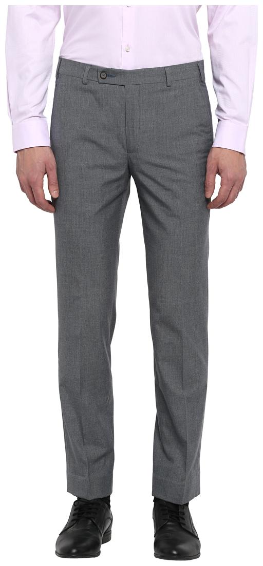 

Park Avenue Men Textured Slim Fit Formal Trouser - Grey