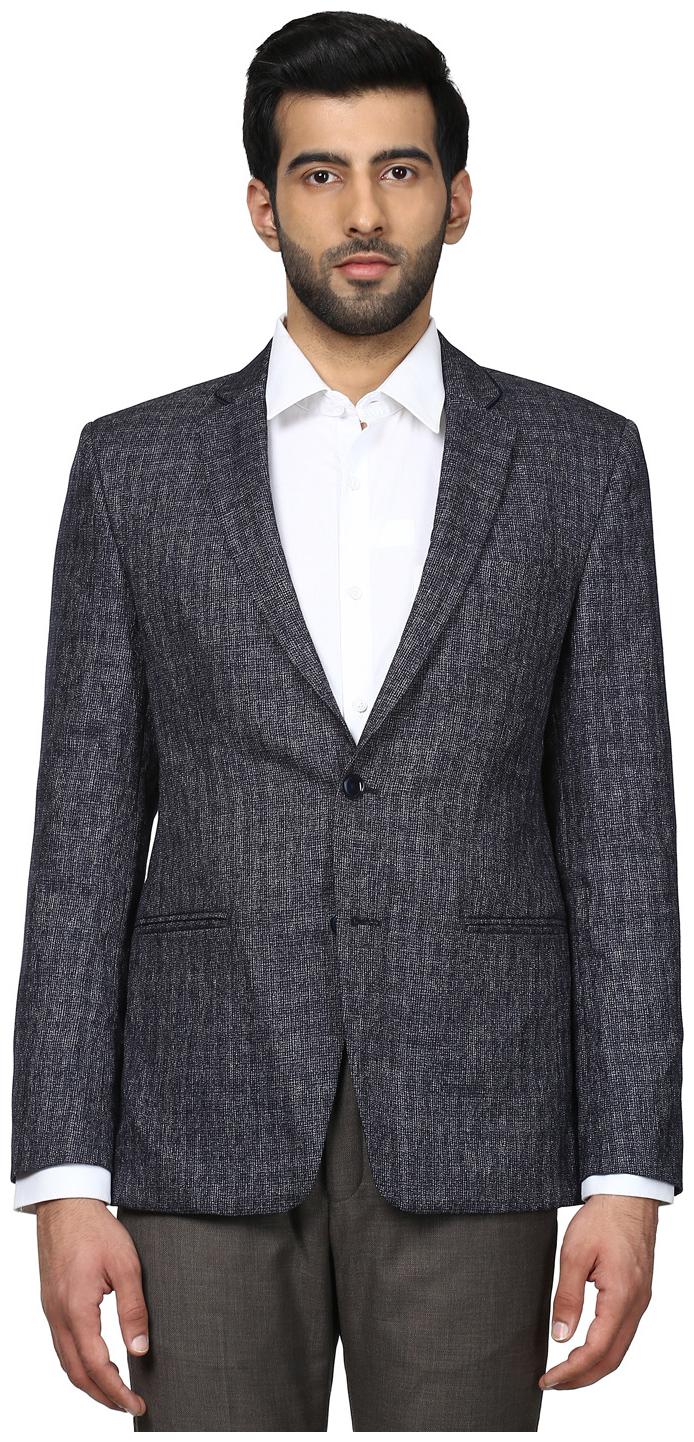 

Park Avenue Men Blue Solid Super slim fit Single Breasted Blazer