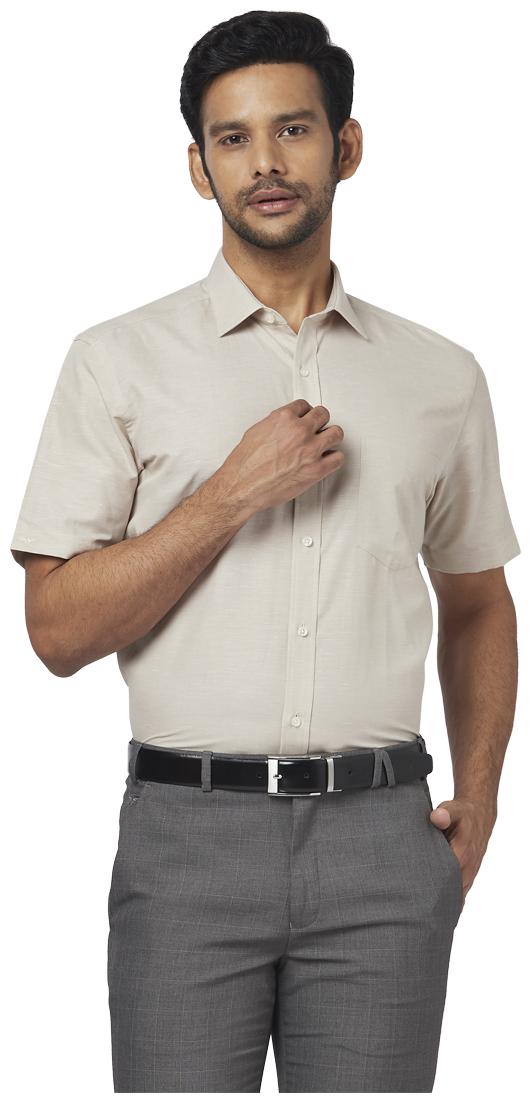 

Park Avenue Men Beige Solid Regular Fit Casual Shirt