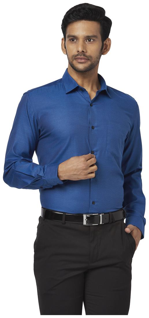 

Park Avenue Men Blue Solid Regular Fit Casual Shirt