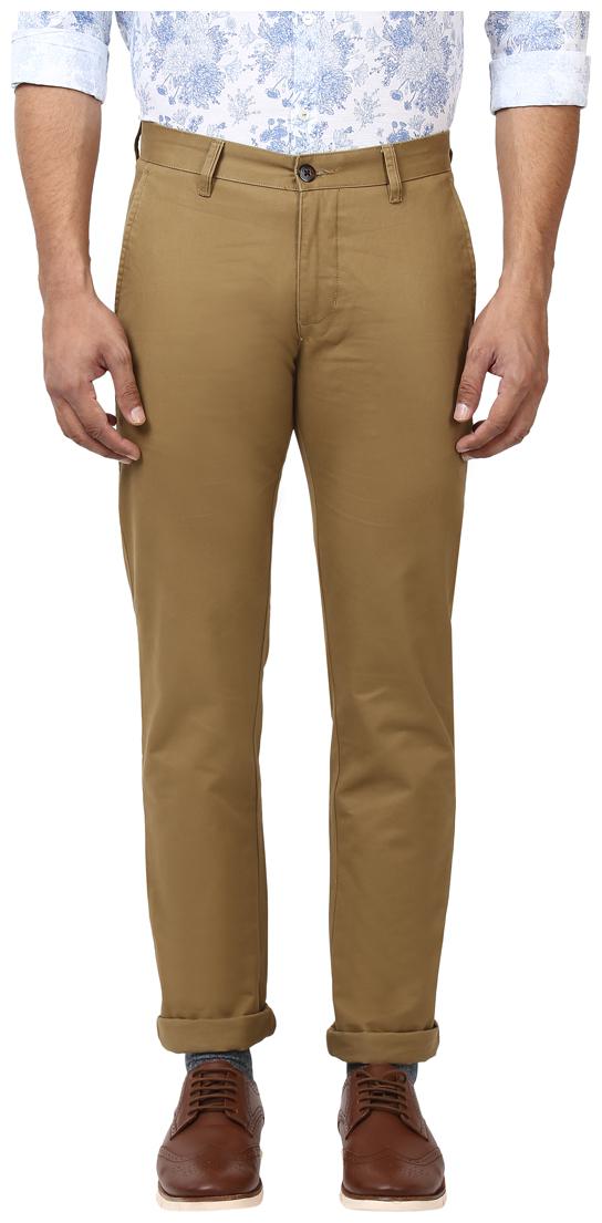 

Park Avenue Men Beige Solid Tapered fit Regular trousers