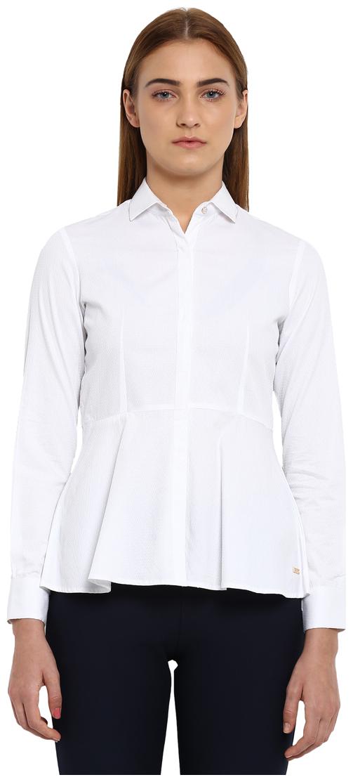 

Park Avenue Women White Solid Regular Fit Shirt