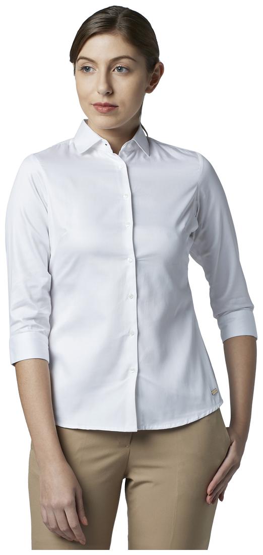 

Park Avenue Women White Solid Regular Fit Shirt