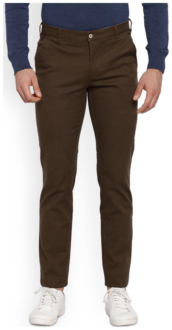 

Park Avenue Men Brown Solid Tapered fit Regular trousers