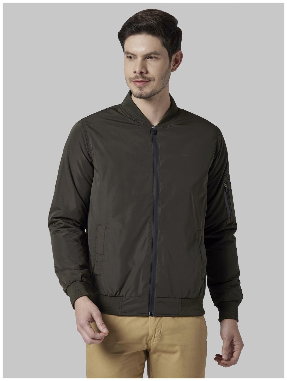 

Park Avenue Men Green Solid Bomber jacket