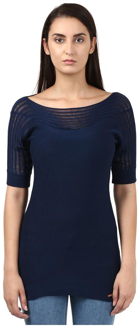 

Park Avenue Woman Dark Blue Viscose Regular Fit T-Shirt