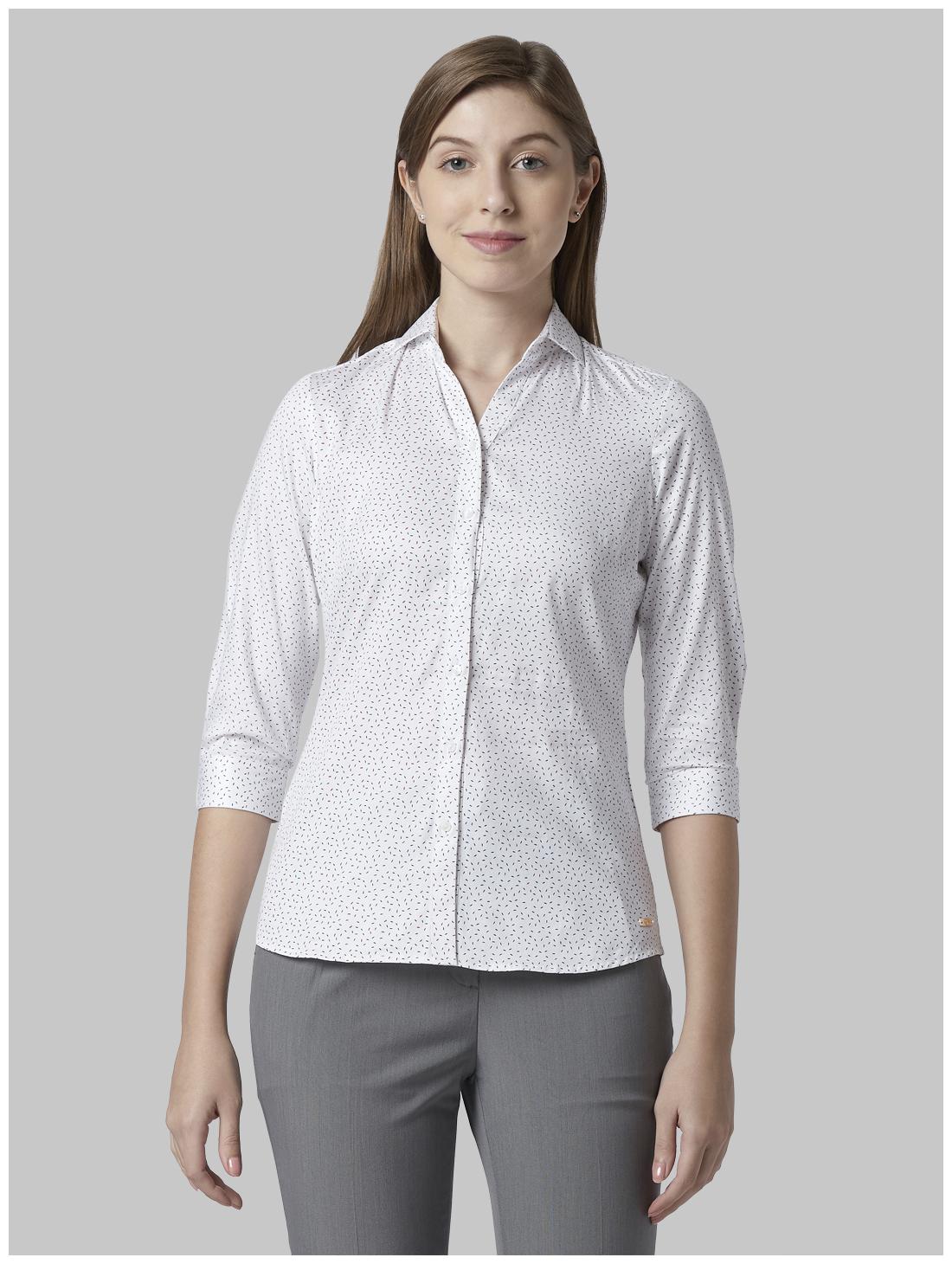 

Park Avenue Women White Printed Regular Fit Shirt