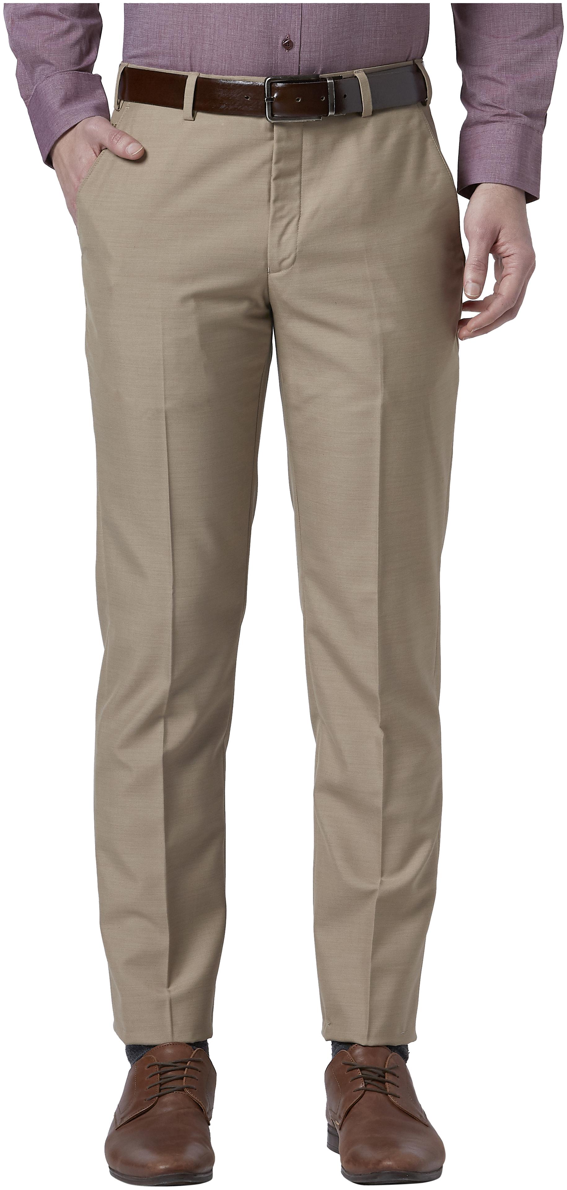 

Park Avenue Men Solid Regular Fit Formal Trouser - Brown