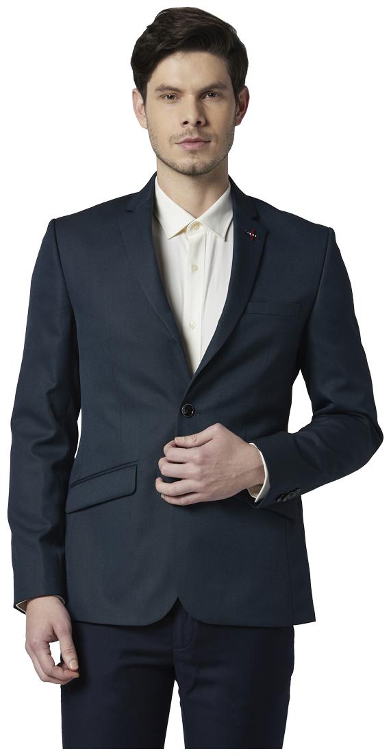 

Park Avenue Men Blue Textured Super slim fit Single Breasted Blazer