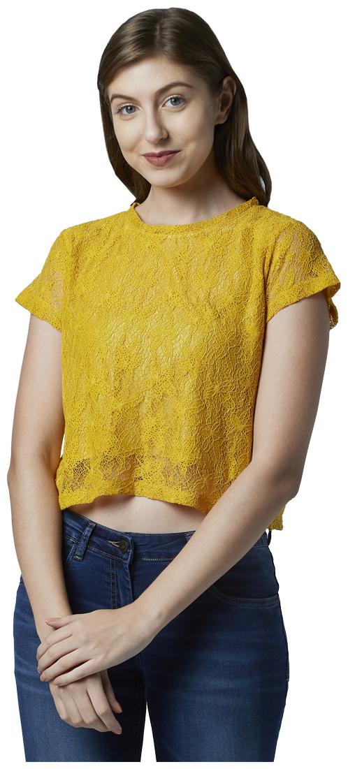 

Park Avenue Women Yellow Regular fit Round neck Nylon T shirt