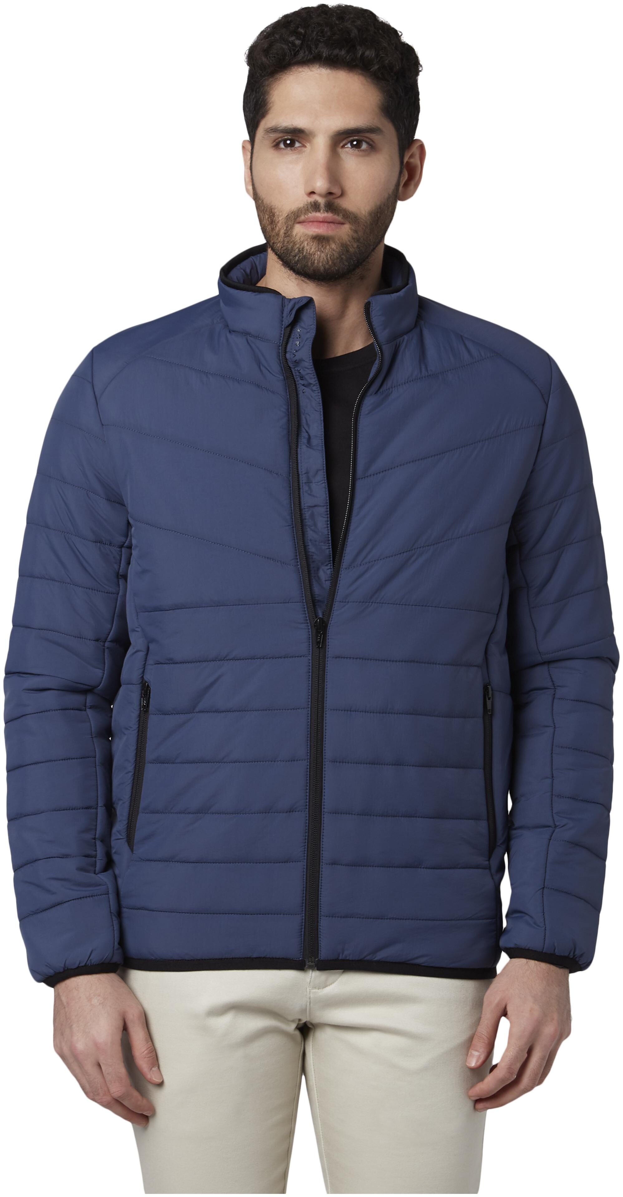 

Park Avenue Men Polyester Bomber Jacket Blue color