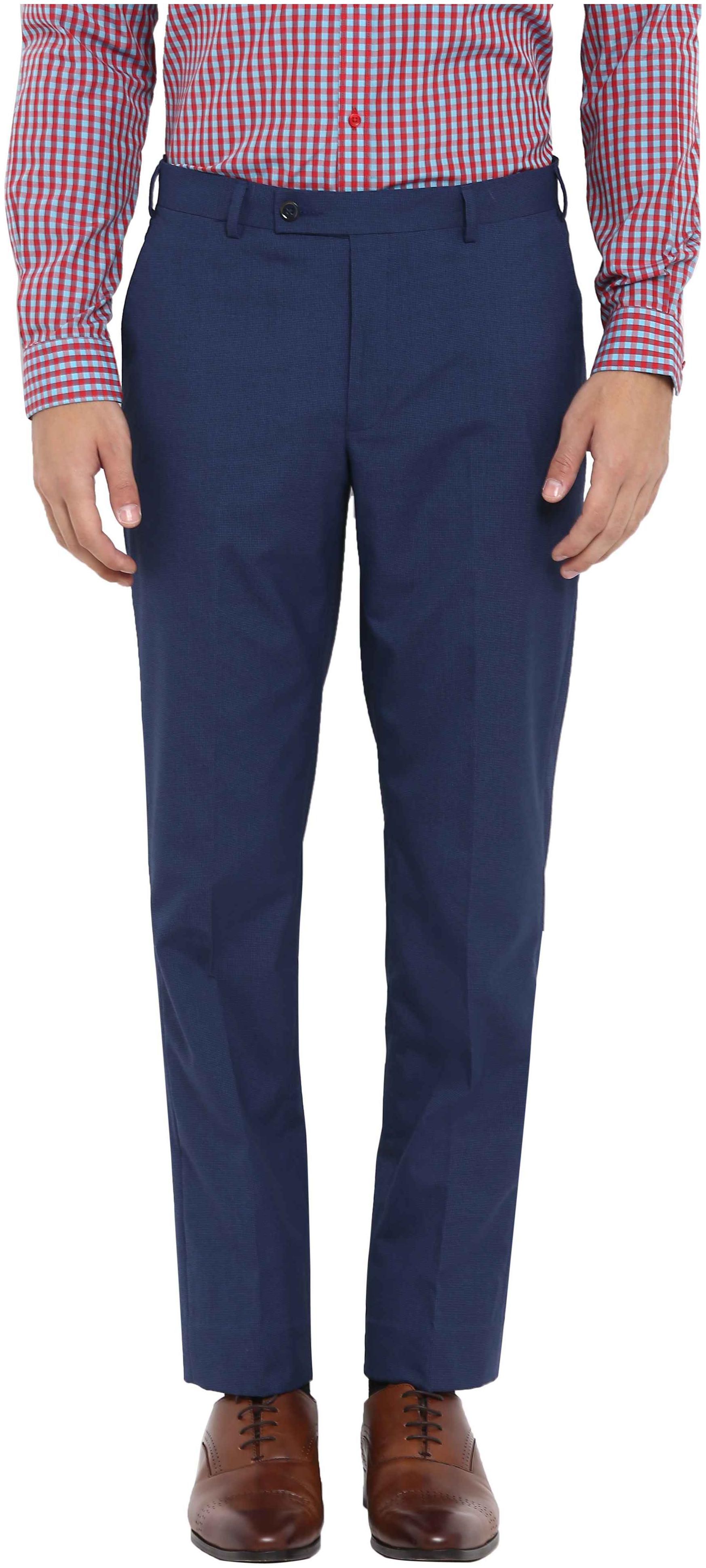 

Park Avenue Men Solid Regular Fit Formal Trouser - Blue