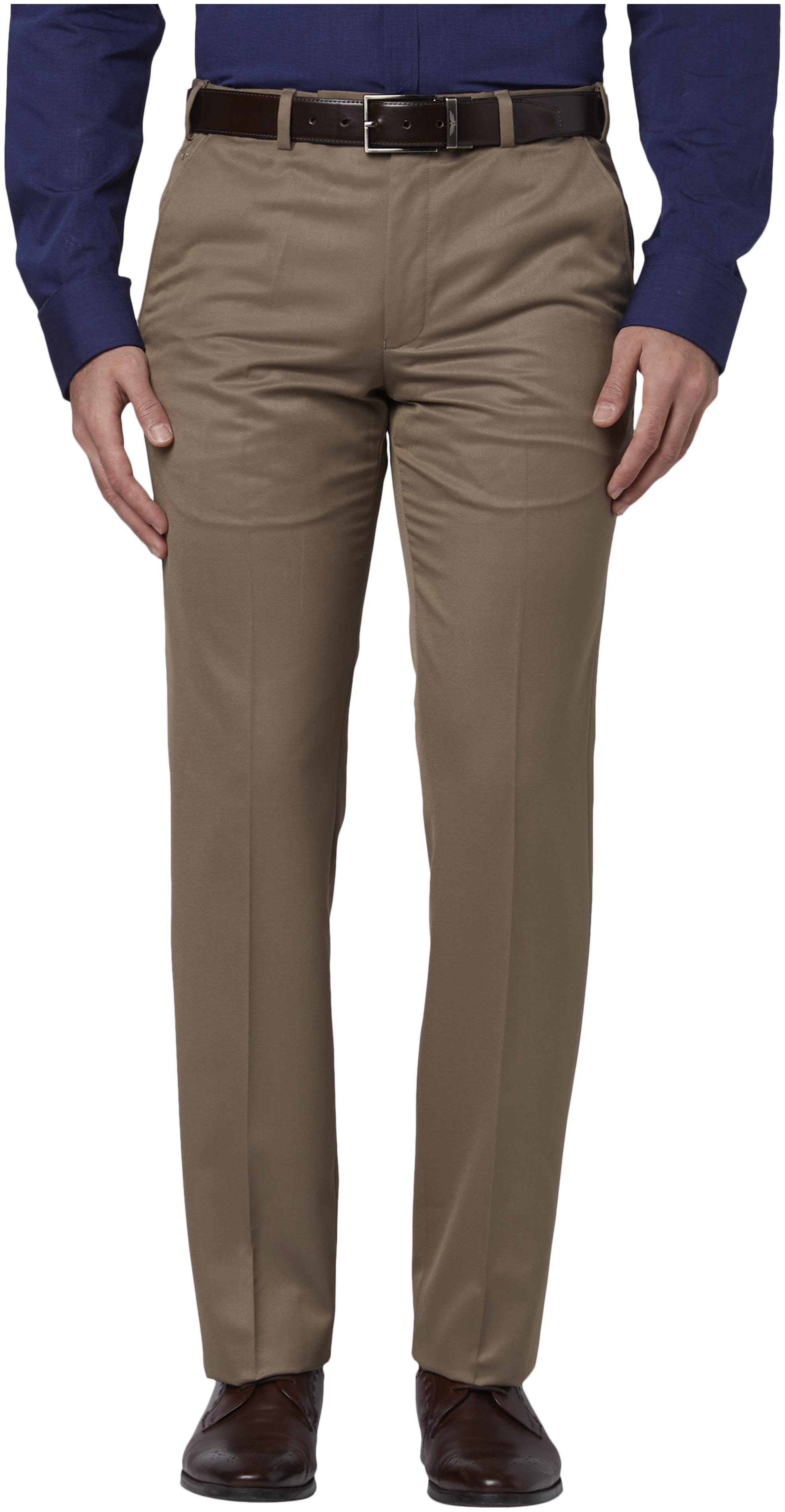 

Park Avenue Men Solid Regular Fit Formal Trouser - Brown
