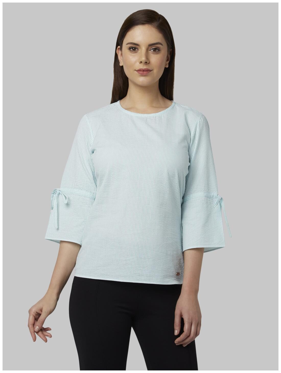 

Park Avenue Women Striped Regular tunic - Blue