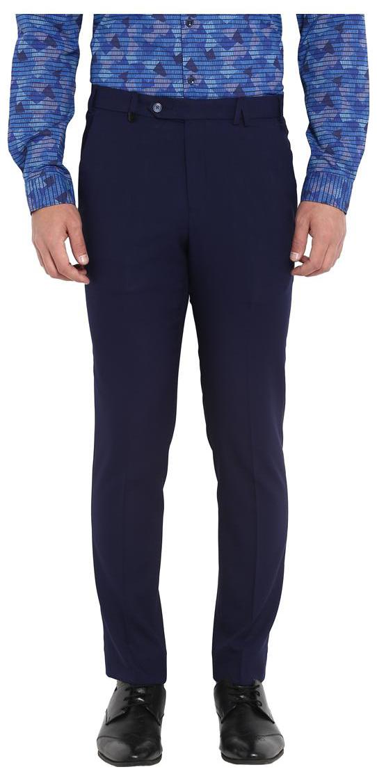 

Park Avenue Men Solid Regular Fit Formal Trouser - Blue