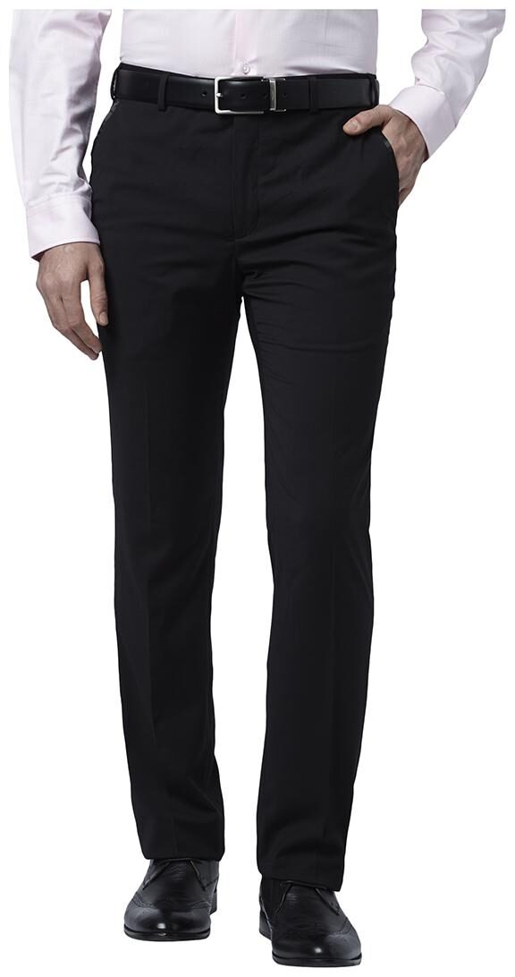 

Park Avenue Men Solid Slim Fit Formal Trouser - Black
