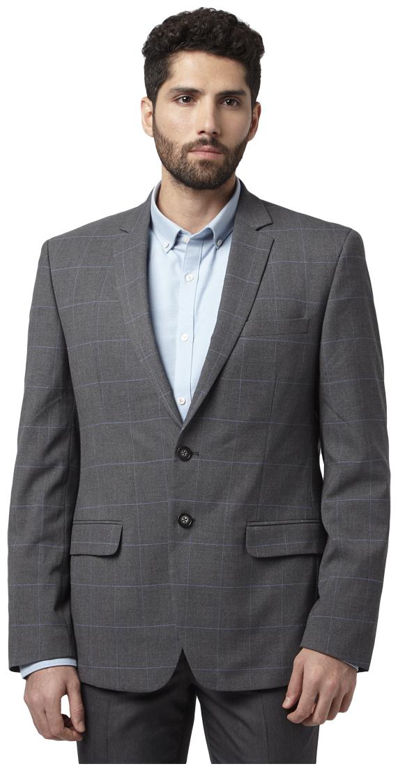 

Park Avenue Men Grey Solid Slim fit Single Breasted Blazer