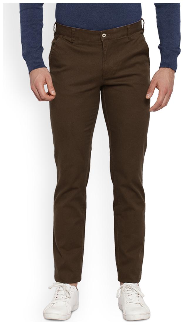 

Park Avenue Men Brown Textured Tapered fit Regular trousers
