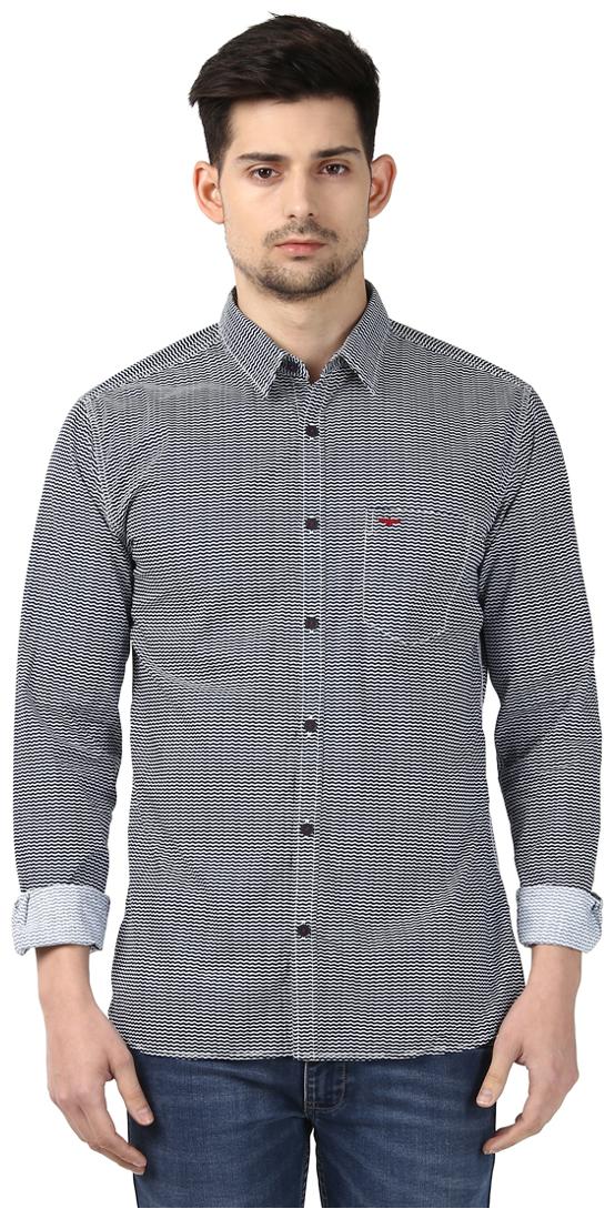 

Park Avenue Men Blue Textured Slim Fit Casual Shirt