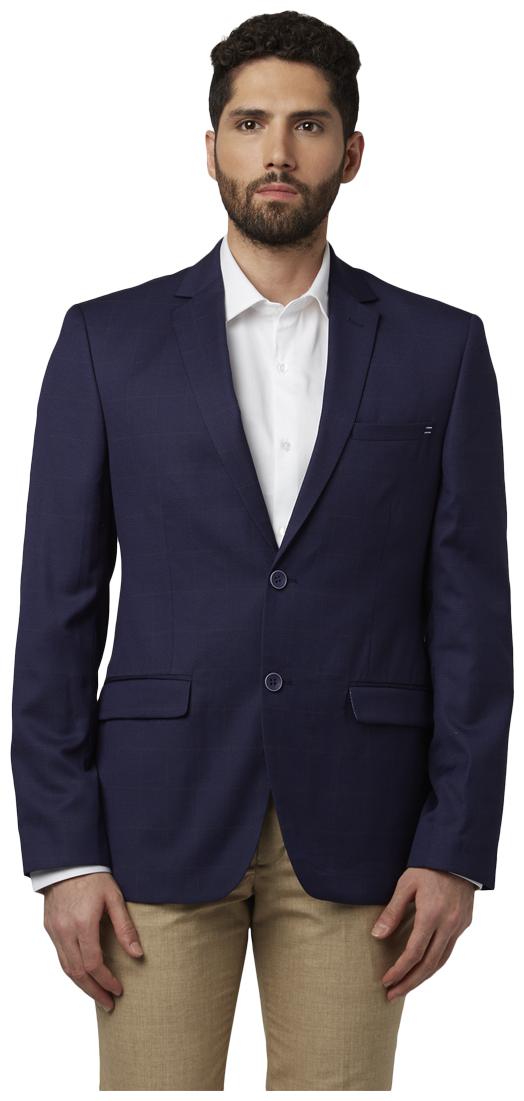

Park Avenue Men Blue Checked Super slim fit Single Breasted Blazer