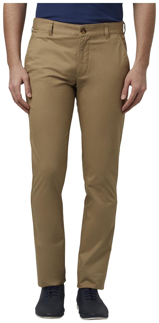 

Park Avenue Men Brown Solid Tapered fit Regular trousers