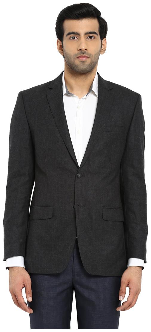 

Park Avenue Men Grey Solid Regular fit Single Breasted Blazer