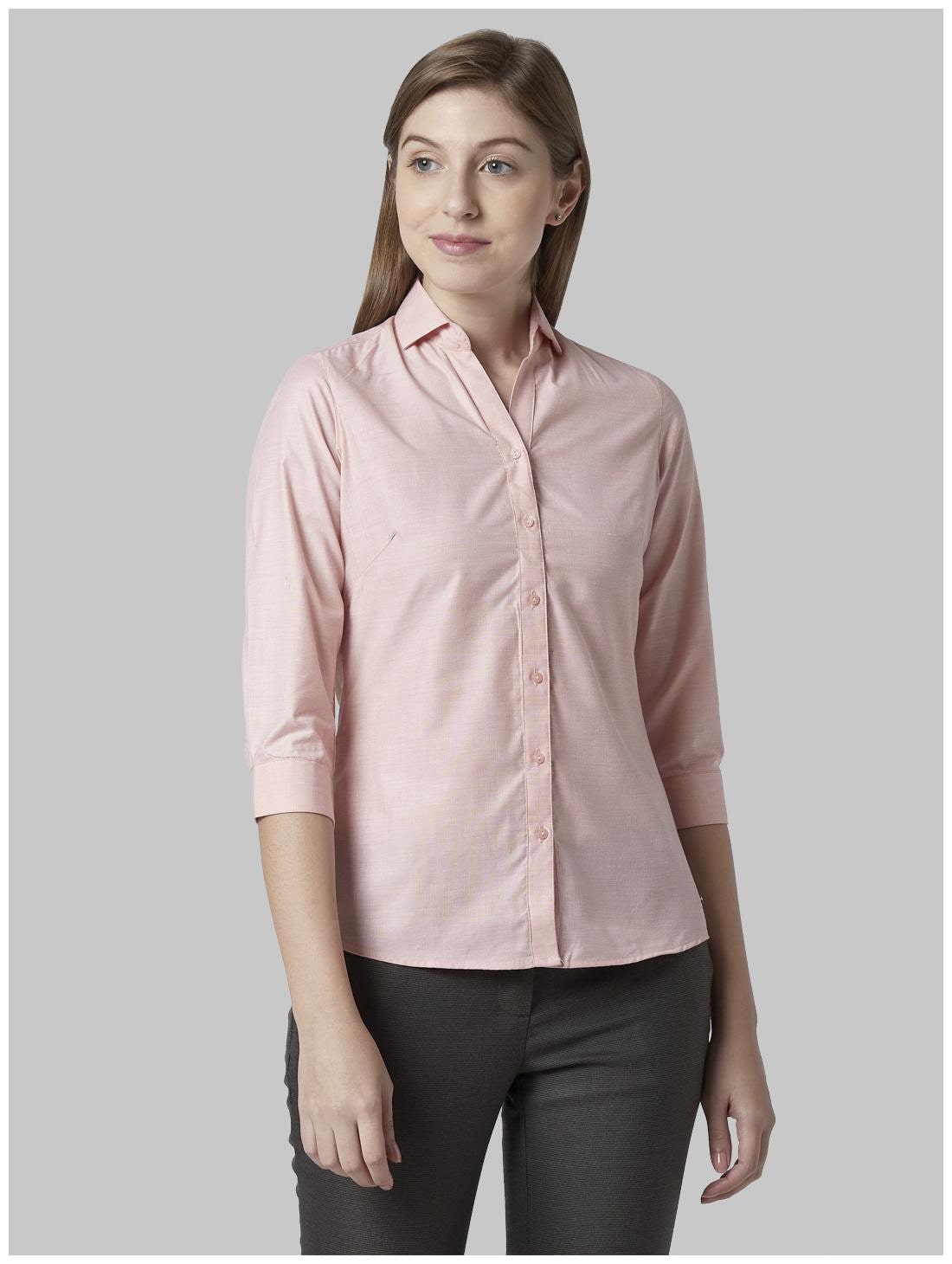 

Park Avenue Women Pink Solid Regular Fit Shirt