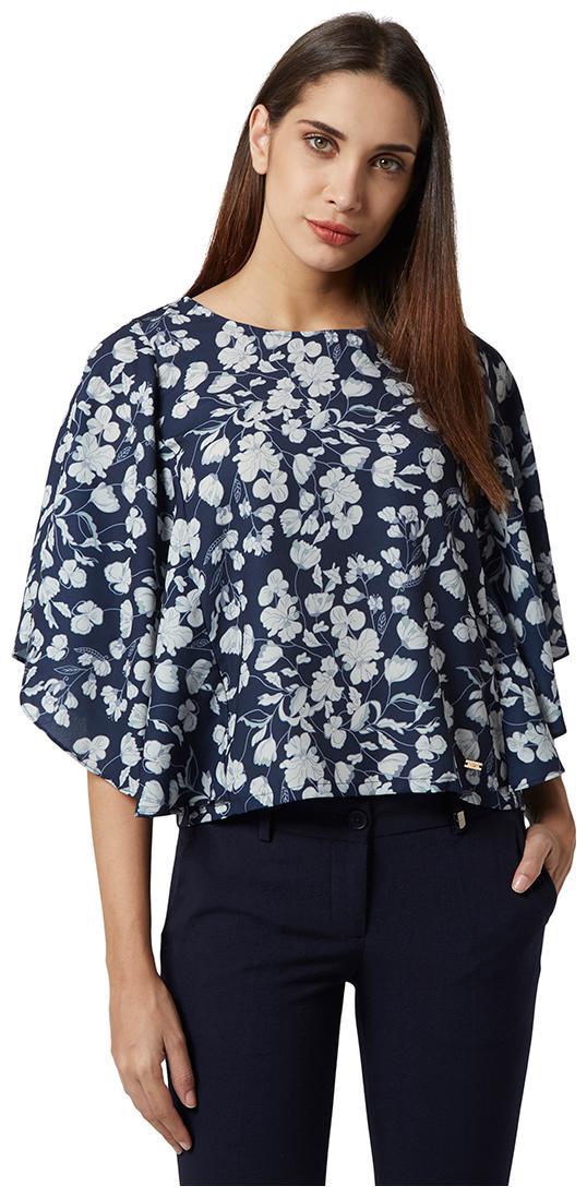 

Park Avenue Women Printed Regular top - Blue